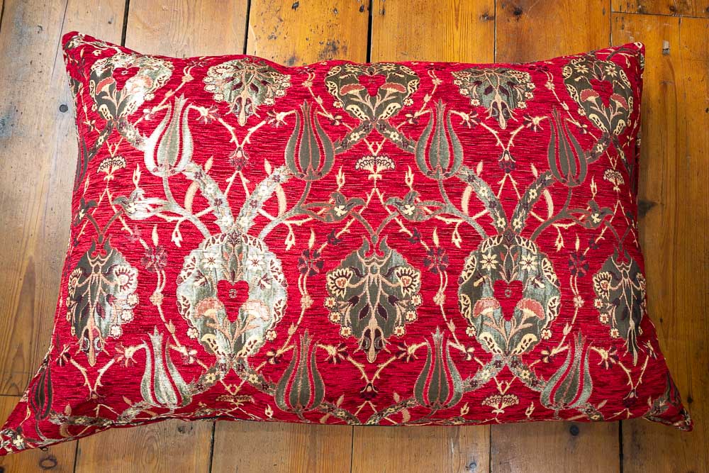 Large Red Ottoman Turkish Tulip Floor Cushion Cover 69x100cm